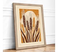 Wheat Sheaf Botanical Framed Wall Art Print A1 Oak