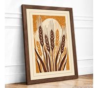 Wheat Sheaf Botanical Framed Wall Art Print A1 Walnut