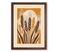 Wheat Sheaf Botanical Framed Wall Art Print A2 (59.4×42cm) Walnut, Wall Decor for Living Room, Bedroom, Office & Home, Ready to Hang, Art Gift