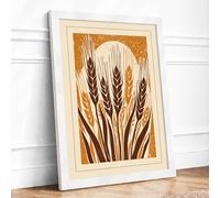 Wheat Sheaf Botanical Framed Wall Art Print A3 White