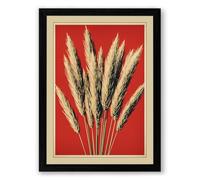 Wheat Sheaf Botanical Framed Wall Art Print A4 (29.7×21cm) Black, Wall Decor for Living Room, Bedroom, Office & Home, Ready to Hang, Art Gift