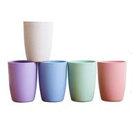 Wheat Straw Cups, Microwave Safe Reusable Tumbler Set for Home, Eco-Friendly, Non-Toxin BPA Free, Healthy for Kids, Multicolor (5Pcs, 12 Oz)