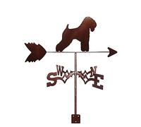 Wheat Terrier Dog Weather Vane Measuring Tools Weathervane with Arrow Stainless Steel Retriever Ornament Weathercock Direction Indicator Garden Stake Art Decor