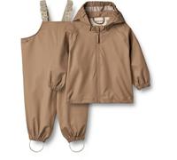 Wheat - Unisex - Rain Set with Rain Jacket and Rain Trousers Charlie - 100% Waterproof - Water-Based PU Coating, Hazel, 80