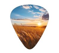 wheat wave Printed pick set - 12 pieces, thin, medium and thick guitar picks, suitable for guitar, bass, electric guitar and ukulele