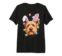 Wheaten Terrier Dog Rabbit Eggs Bunny Ears Cute Spring Premium T-Shirt