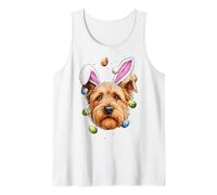 Wheaten Terrier Dog Rabbit Eggs Bunny Ears Cute Spring Tank Top