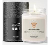 Wheaten Terrier Gifts - Luxury Soy Wax Candle - Vanilla, Jasmine, Sugared Almond - Makester