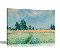 Wheatfield by Claude Monet Canvas Wall Art Prints Framed Poster Pictures Home Decor Livingroom Artwork Large 76 x 50cm (30 x 20 inches)