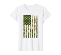 Wheatfield Stars American Pride Design for Wheat Farmers Value Graphic T-Shirt, Women, White, L