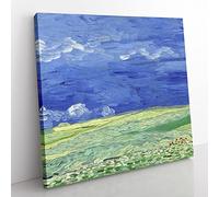 Wheatfield Under Thunderclouds by Vincent van gogh Classic Painting Canvas Wall Art Print Ready to Hang, Framed Picture for Living Room Bedroom Home Office Décor, 50x50 cm (20x20 Inch)