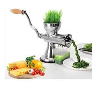 Wheatgrass Juicer, Stainless Steel Cold Press Hand Juicer with Suction Cup Base and Table Clamp, Juice Extractor for Wheatgrass, Celery, Ginger, and Vegetables
