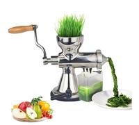Wheatgrass Juicer, Stainless Steel Manual Extractor with Cup, Auto-Filter Residue, Portable Hand Juicer for Fruits and Vegetables