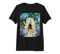 Wheaton Terrier Starry Night Impressionist Dog Art by Aja Premium T-Shirt