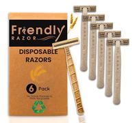 Wheatstraw Disposable Razors for Men & Women - Shaver with 5 Blades Each