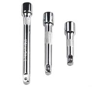 WheatThrive 1/4 Inch Socket Extension Bar Set High Polish Chrome Alloy Wobble Joint Adapter 50mm 75mm 100mm for Ratchet
