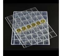 WheatThrive 10 Sheets Plastic Coin Holder Pages, 42 Pocket Clear Storage Inserts for Currency Collection Album, 3-Hole Punch Protector