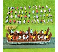 WheatThrive 100pcs Model People Figures, Seated Passengers 1:87 Scale, Plastic Miniatures for Train Layouts, Diorama, Wagon Bus Scenery