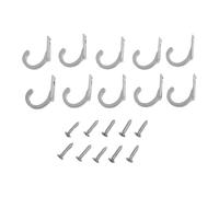 WheatThrive 10pcs Vintage Style Zinc Alloy Coat Hooks for Wall Mounting for Hanging Robes Clothes Towels with Curved Design to Prevent Slipping and Scratches (Silver)