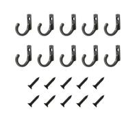 WheatThrive 10pcs Vintage Style Zinc Alloy Wall Mounted Coat Hooks for Hanging Clothes Robes Towels with Curved Hook Design to Prevent Item Slipping (Bronze)