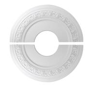 WheatThrive 12 Inch Split Ceiling Medallion for Light Fixtures and Fans, Detachable PU Round Cover Plate, White Decorative Ceiling Rose