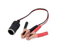 WheatThrive 12V 50A Battery Clamp,Car Socket Adapter,Crocodile Clip Lead,For Caravan Camping,35cm Cable,Red Black