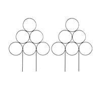 WheatThrive 2PC Creative Plant Alien Climbing Frame, Wrought Iron Decorative Bracket for Outdoor Indoor Garden, Black, 30x39.2cm