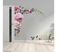 WheatThrive 2Pcs Removable PVC Wall Stickers Set 30x90cm Floral Design for Living Room Bedroom Office Home Decor DIY Art Display
