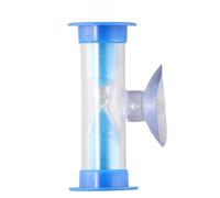 WheatThrive 3 Minute Shower Timer, Sand Timer for Bathroom, Water Saving Hourglass with Suction Cup, Blue 6x2.5cm