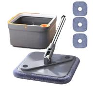 WheatThrive 360-Degree Rotating Mop with Self-Cleaning Bucket, Adjustable Handle Spin Mop System for Hardwood Tile Marble Floors, Household Cleaning Tool