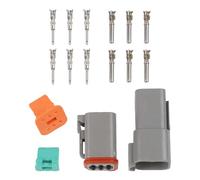 WheatThrive 6-Pin Deutsch Connector Kit, Waterproof Electrical Plug, Silver Plated Terminals, Flame Retardant Housing, for Automotive Wiring