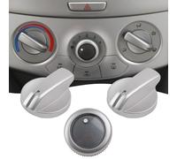 WheatThrive AC Control Knob, Heater Switch, Dashboard Dial, 3pcs ABS Knobs for Chevrolet Sail 2010-2014, Black Silver
