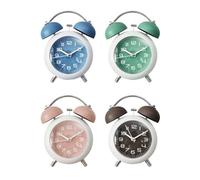 WheatThrive Alarm Clock, Twin Bell, Vintage Metal, Loud Ringing, Night Light, Silent Sweep for Bedroom, Dorm, Office, Green