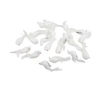 WheatThrive Artificial Birds, Foam Birds, Feathered Birds, Clip On Decor, Realistic White Doves for Wreaths, Crafts, Wedding, Christmas, 20 Pack