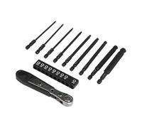WheatThrive Ball End Hex Bits Set, 1/4 Inch Screwdriver Bits, 9PC Steel Kit with Ratchet Wrench, Magnetic Long Reach for DIY Repair