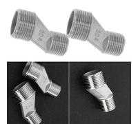 WheatThrive Bath Shower Offset Adapter, 1/2 to 3/4 Inch Connector, 304 Stainless Steel, Adjustable Wall Mount, Clawfoot Tub Fitting, 2 Pack