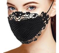 WheatThrive Breathable Reusable Lace Mask for Women with Adjustable Fit, Ideal for Protection and Cosplay Accessories at Festivals and Parties (Average Size Black)