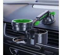 WheatThrive Car Cup Holder, Drink Holder, 2-in-1 Adjustable Cup Stand with Large Suction Base, Foldable Anti-Shake Design for Cars, Trucks, Boats