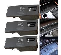 WheatThrive Car Phone Holder, Wireless Charger, For Audi A6 A7 2012-2018, Fast Charging, Retractable Cable, Splitter Design, Black