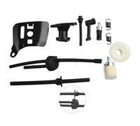 WheatThrive Chainsaw Fuel Line, Oil Hose, Filter Kit for 25cc 2-Stroke Small Saws, Worm Gear Manifold Repair Parts, 10pcs Metal Set