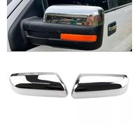 WheatThrive Chrome Mirror Covers, Rearview Mirror Caps, Side View Trim, for Ford F-150 2009-2014, ABS Plastic, Self-Adhesive, Silver, 2pcs