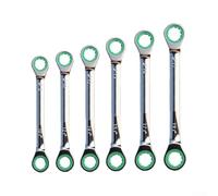 WheatThrive Chrome Vanadium Ratchet Wrench Set 6PC Double Head | Metric sizes 8-19mm, 6-piece set, car maintenance, mechanical assembly, household tasks