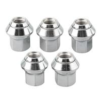 WheatThrive Chrome Wheel Nuts, Lug Nuts, 5 Pcs Silver Metal Bolts for Ford Focus, Fiesta, Mondeo, Volvo C30, S40, V50