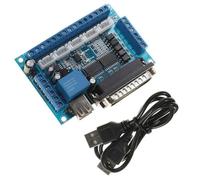 WheatThrive CNC Breakout Board, USB Interface Adapter, Stepper Motor Driver, 5-Axis Control, for PC Parallel Port, Software Support