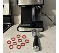 WheatThrive Coffee Machine Seals, Silicone Gaskets, Replacement Parts, Compatible with Krups, Bosch, Siemens, Melitta, Miele, AEG, Durable Fit, Easy Install, 10 Pack