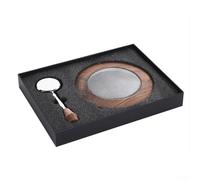 WheatThrive Coffee Machine Steam Lever, 14.2x4.6cm Stainless Steel Control Lever Kit with Walnut Dose Hopper Cover for Breville 870 875