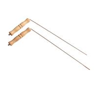 WheatThrive Copper Dowsing Rods, Divination Tools, 99.9% Pure Copper, Birch Wood Handle, Grounding Feature, 2 Pack for Water Finding