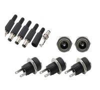 WheatThrive DC Power Connector, Panel Mount Socket, 5 Pairs 12V Male Female Jack, for CCTV Camera, LED Strip, Laptop Repair