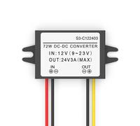 WheatThrive DC Step Up Converter, 12V to 24V Voltage Regulator, 72W Power Supply, IP68 Waterproof, 3A for Truck, Car Audio, LED Lights