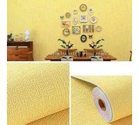 WheatThrive Decorative 3D Foam Linen Wall Sticker Waterproof Solution for Bedrooms and Living Rooms, Easy to Apply (Yellow)